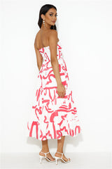 Desires Of You Strapless Midi Dress Pink