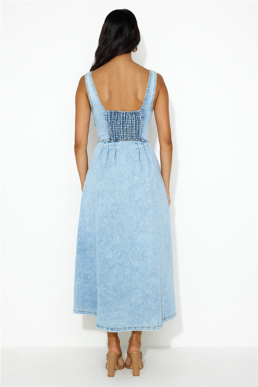 Ideal Fit Midi Dress Denim