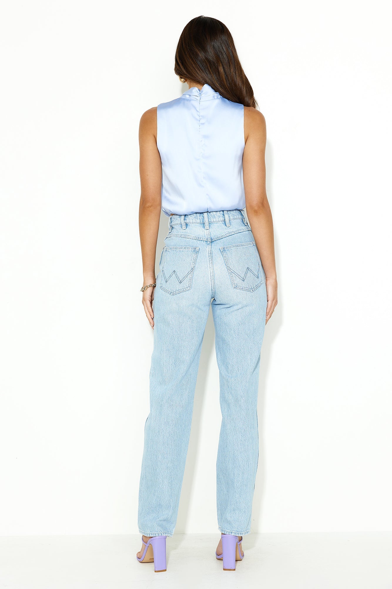 Parties After Work Satin Crop Top Blue