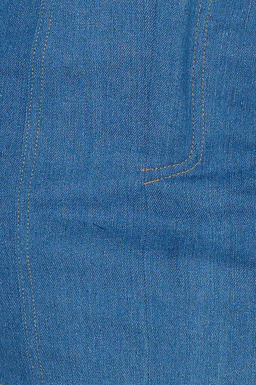 Paid Attendance Denim Crop Top Blue Denim