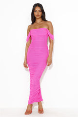 It's Pretty Mesh Maxi Dress Hot Pink