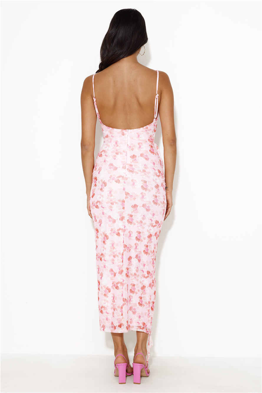 Good Style Lover Mesh Midi Dress Pink