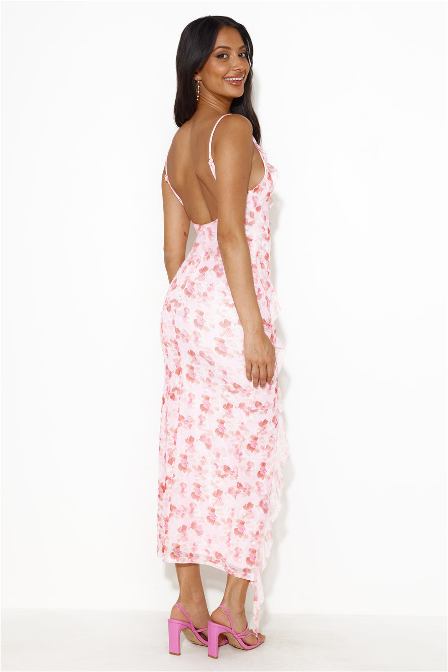 Good Style Lover Mesh Midi Dress Pink