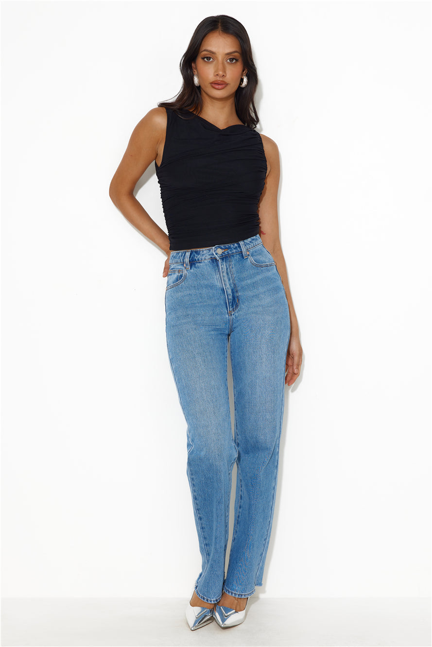 Endless Dates Mesh Crop Top Black