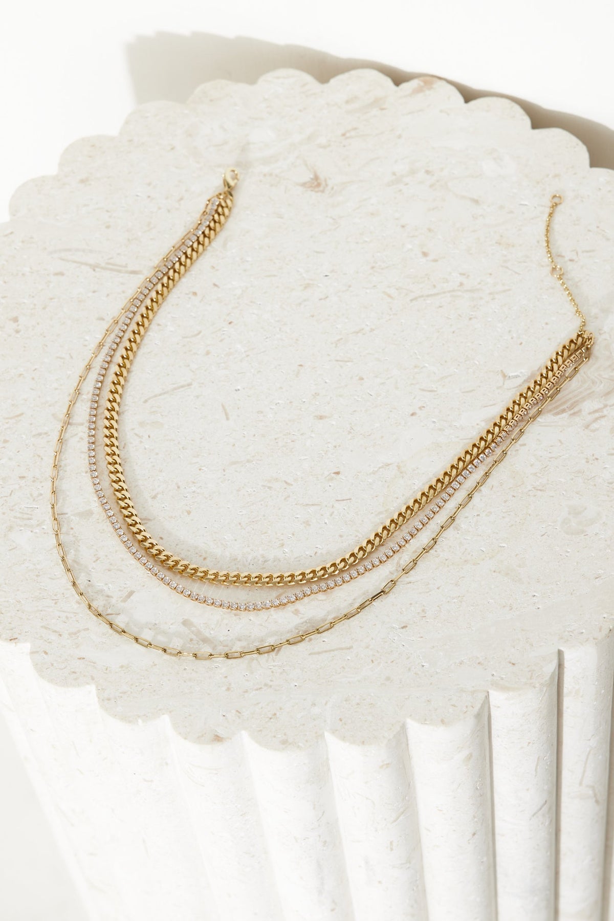 18k Gold Plated Fashion Chains Necklace Gold