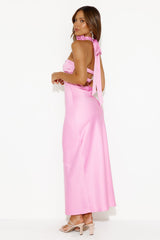 Forever Trend Strapless Satin Maxi Dress Pink