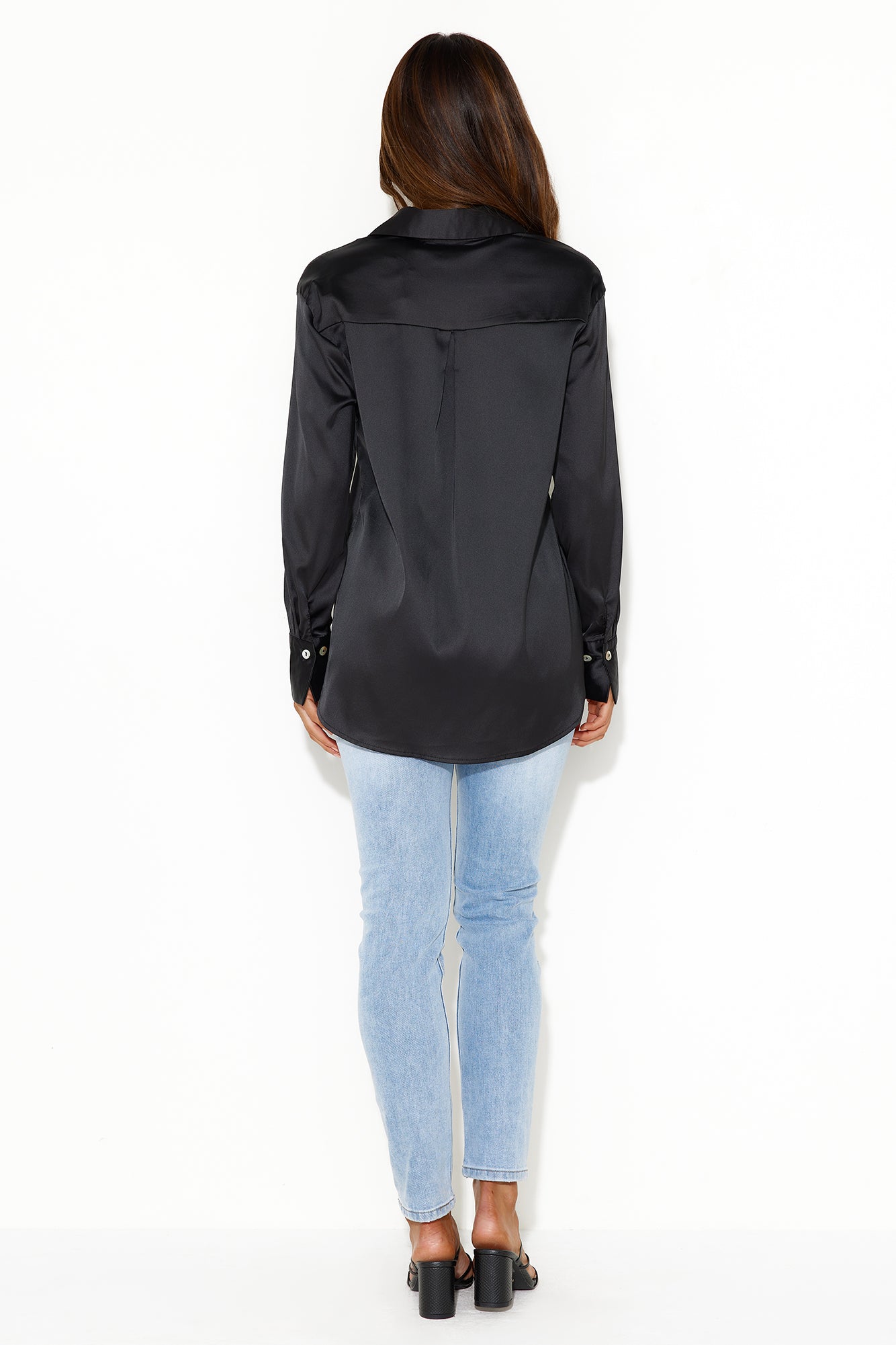 In Saigon Satin Shirt Black