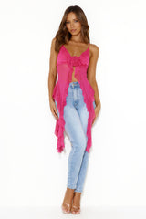 City Escape Mesh Top Pink
