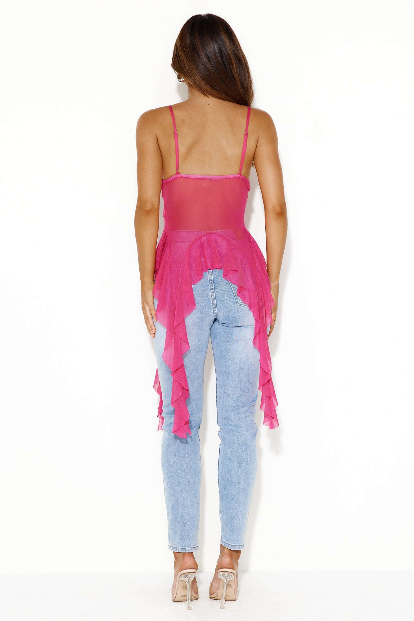 City Escape Mesh Top Pink