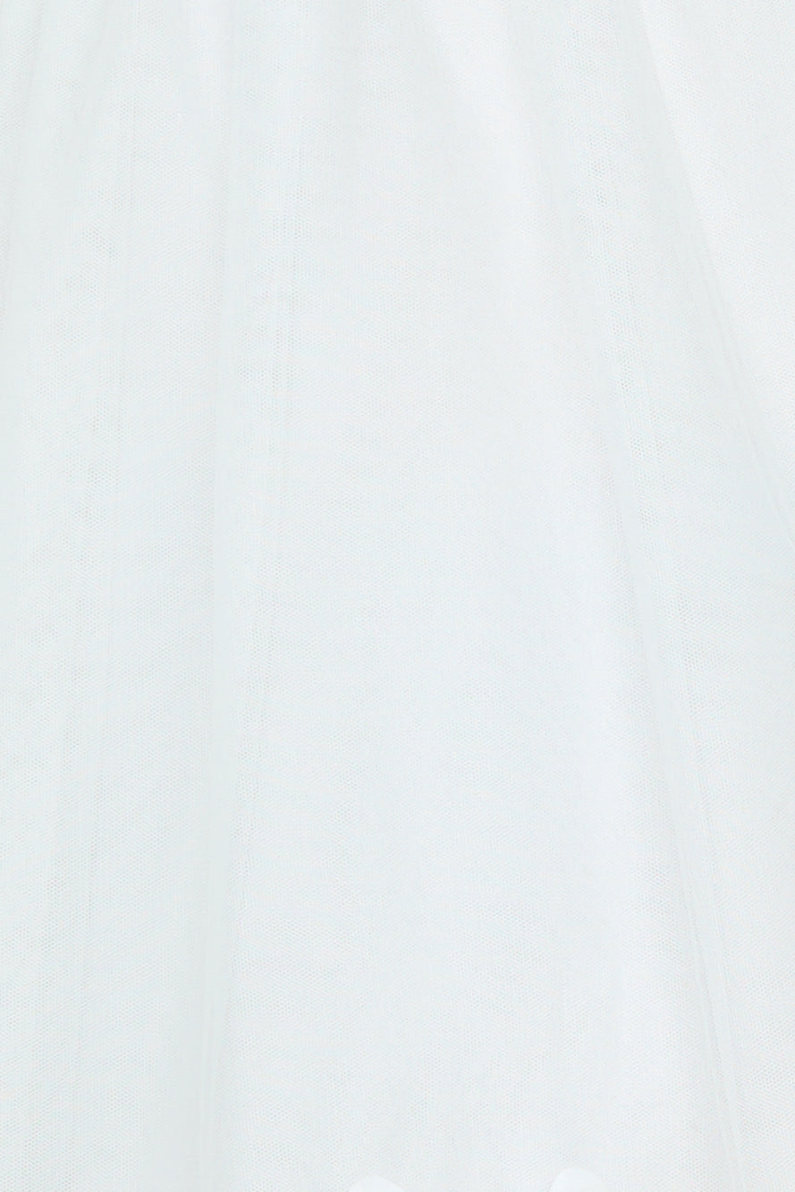 Giving All Of Me Strapless Tulle Mini Dress White