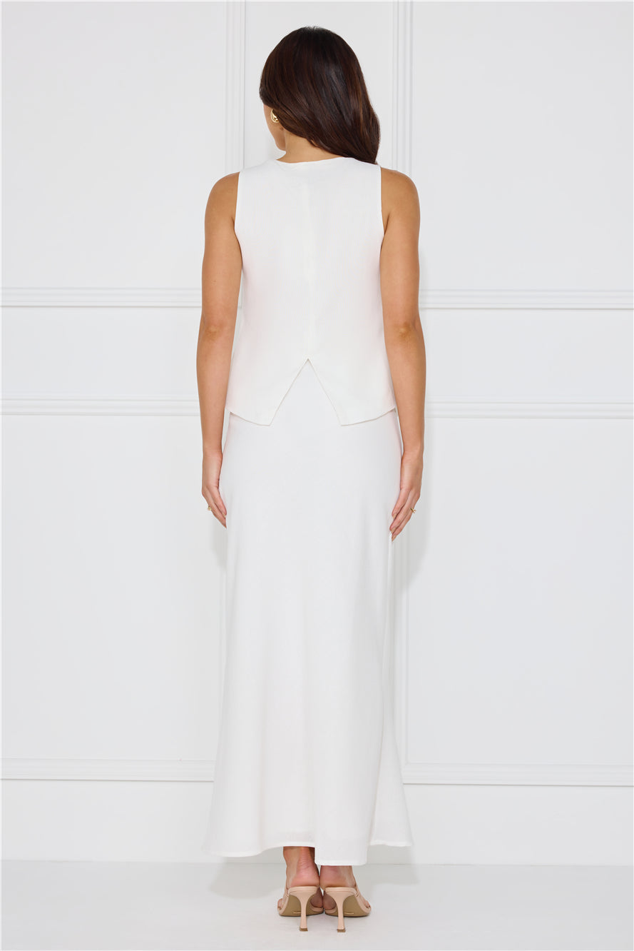 Days In Linen Blend Top White