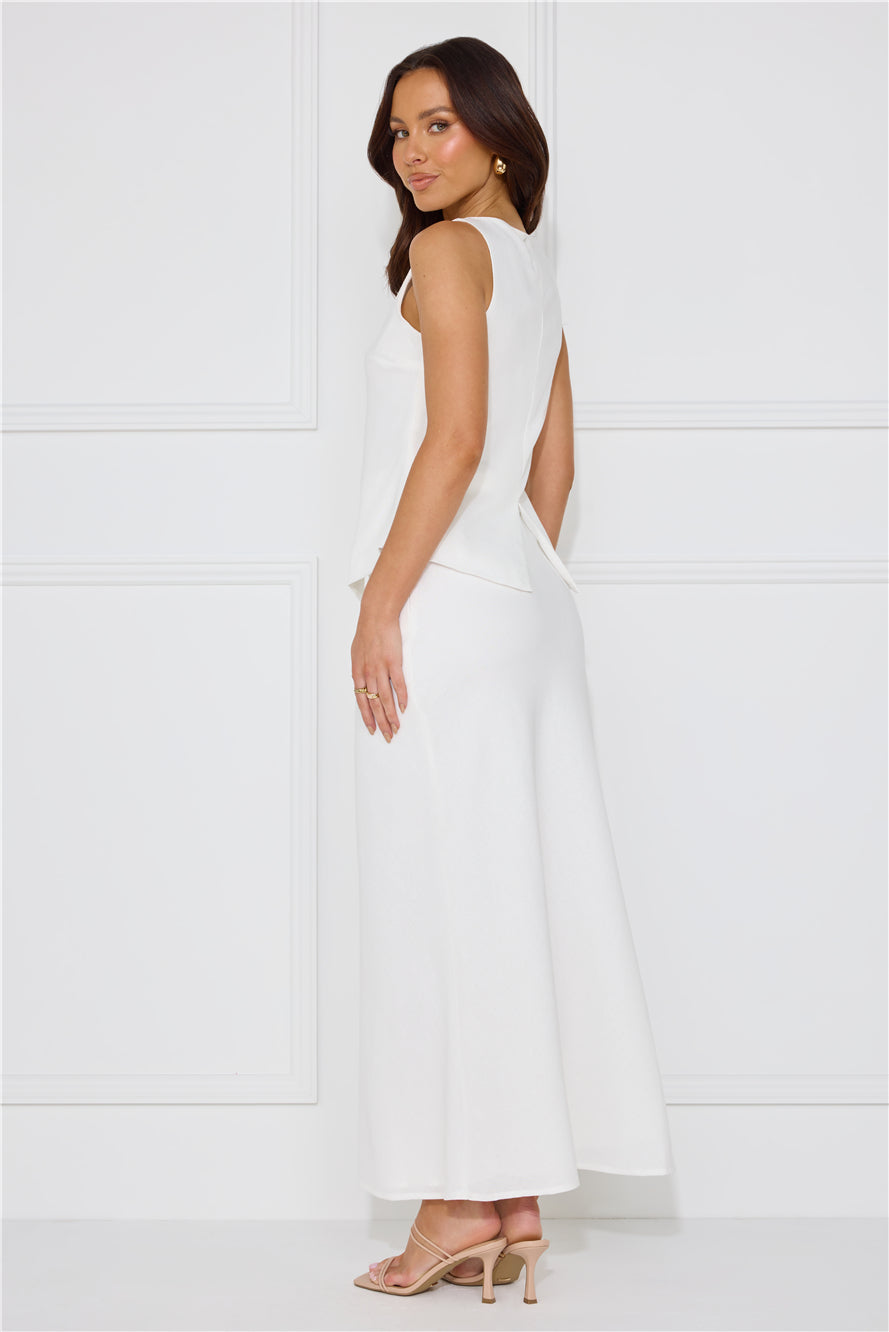 Days In Linen Blend Top White