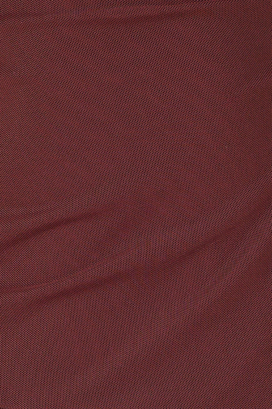 Flirty Game Strapless Mesh Top Brown