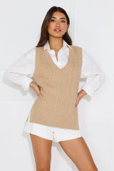 By The Fire Knitted Vest Toffee