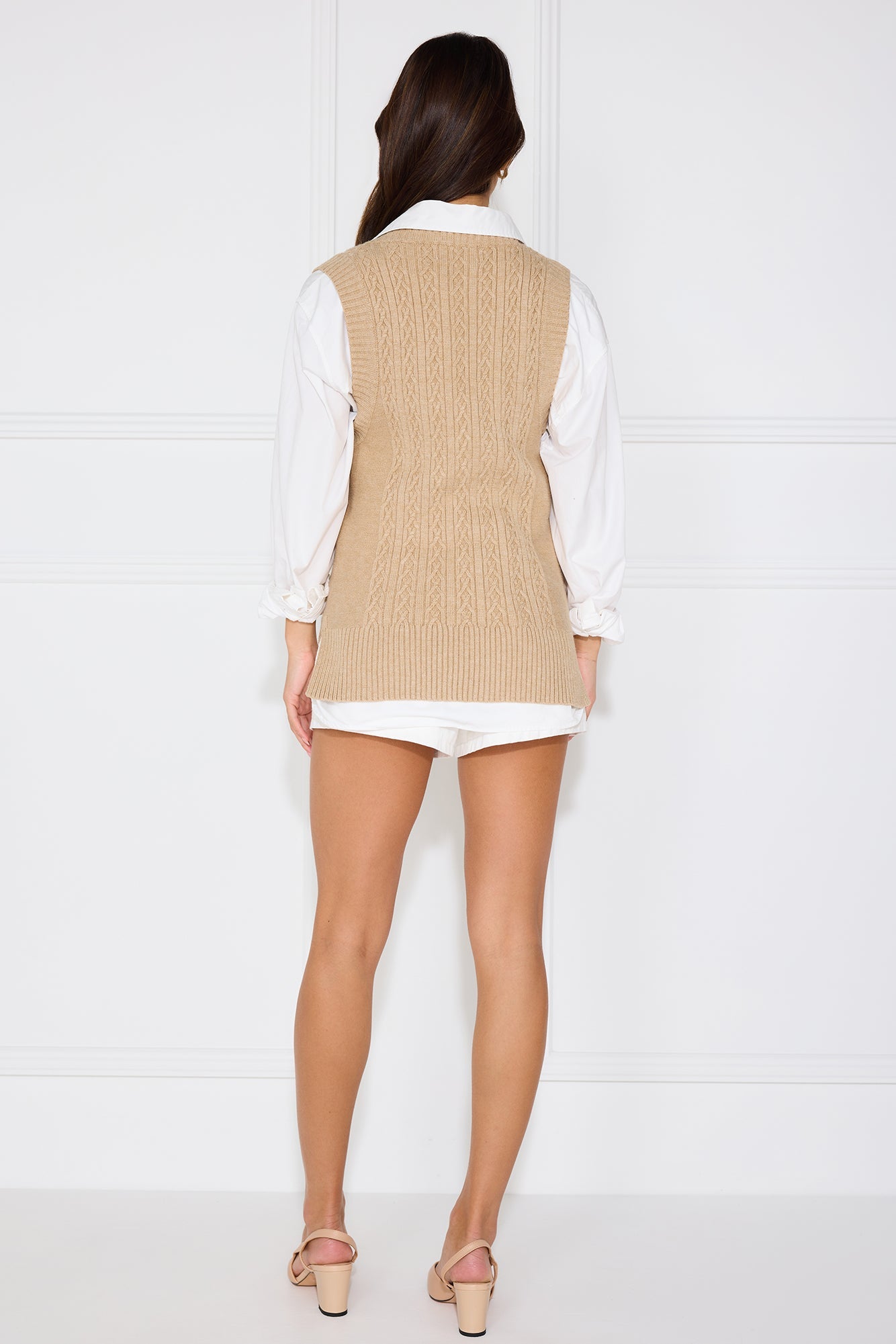 By The Fire Knitted Vest Toffee