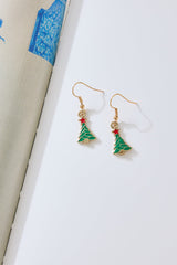 Christmas Tree Earrings Gold