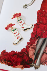 Ho Ho Ho Boot Earrings Gold