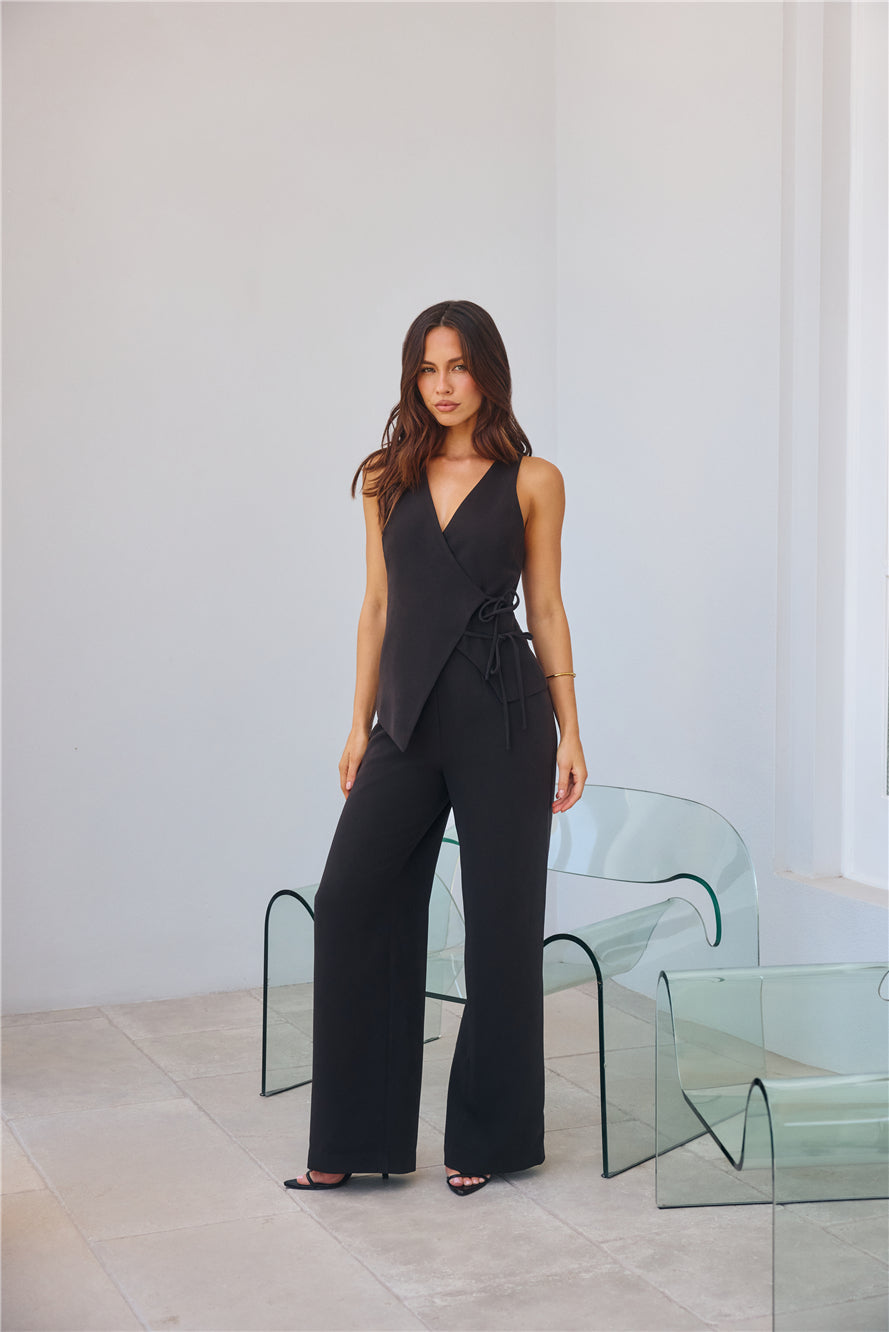 Office Crush Vest Top Black