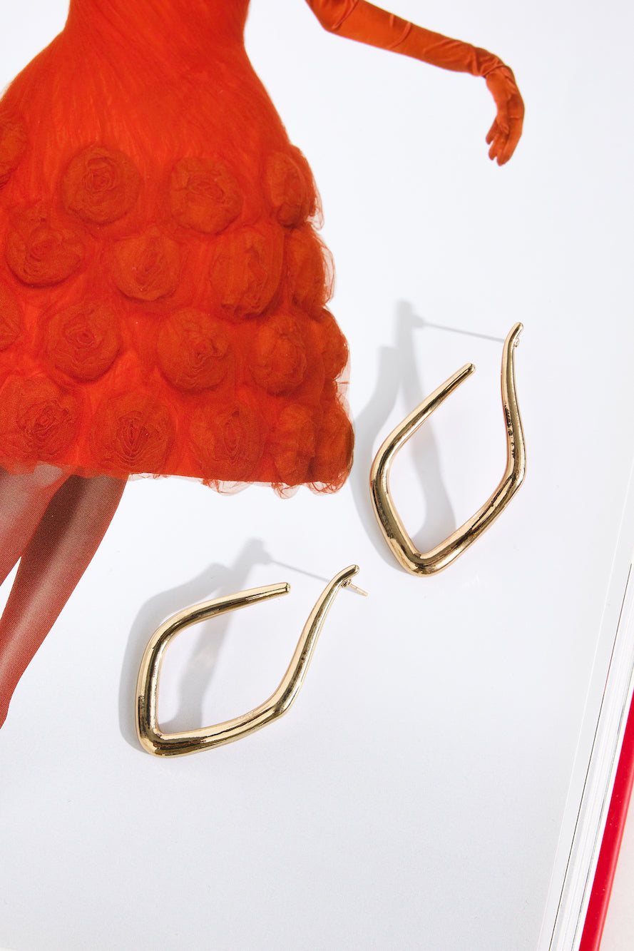 14k Gold Plated Martini Earrings Gold
