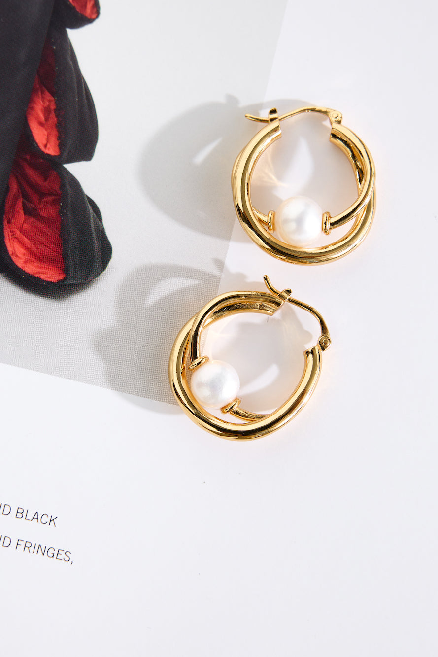 18k Gold Plated Amber Tide Earrings Gold