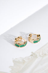 Jade Gems Earrings Gold