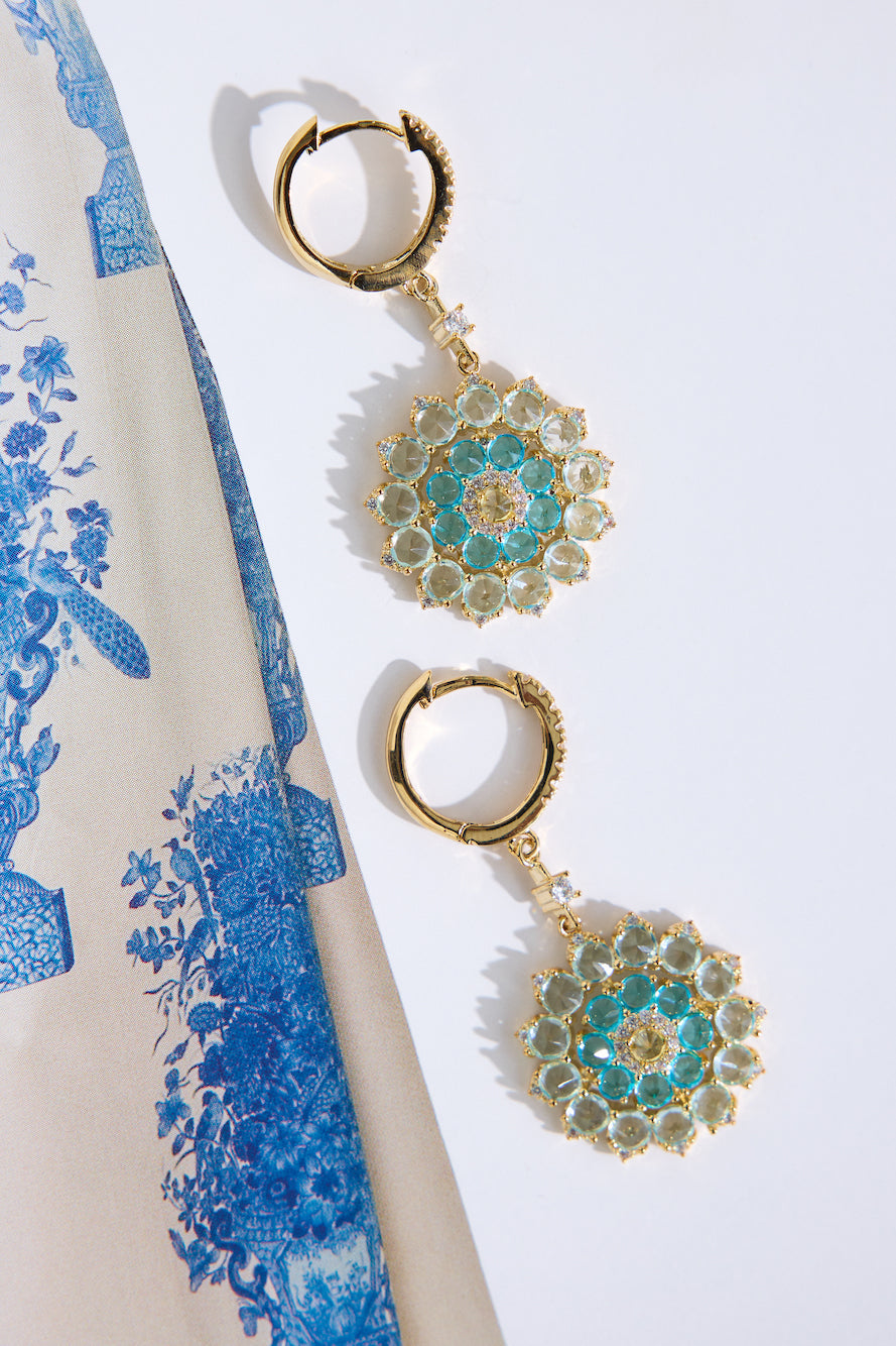 18k Gold Plated Frosted Petals Earrings Gold