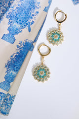 18k Gold Plated Frosted Petals Earrings Gold