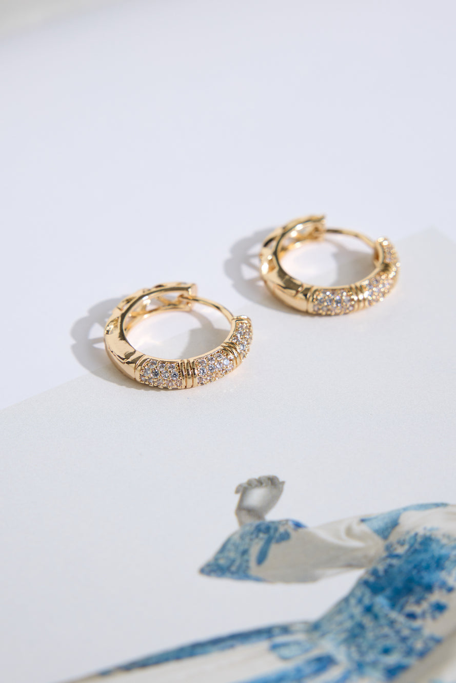 18k Gold Plated Amber Earrings Gold