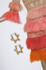 18k Gold Plated Shimmer Star Earrings Gold