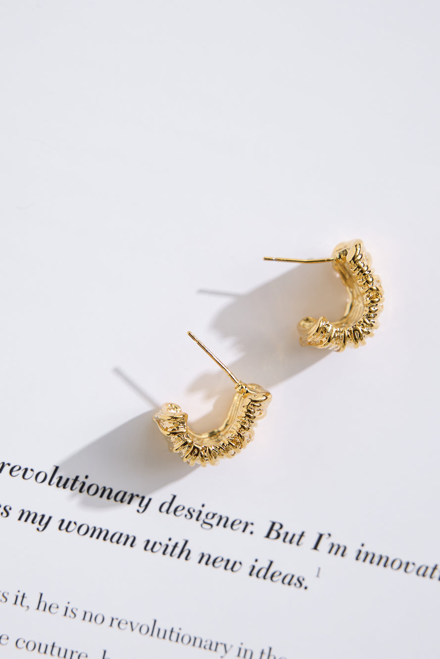 18k Gold Plated Citrine Earrings Gold