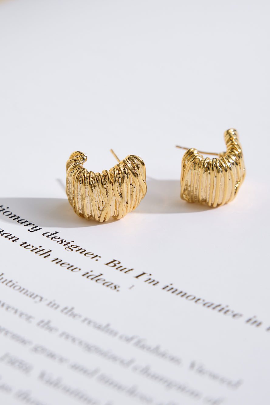 18k Gold Plated Citrine Earrings Gold