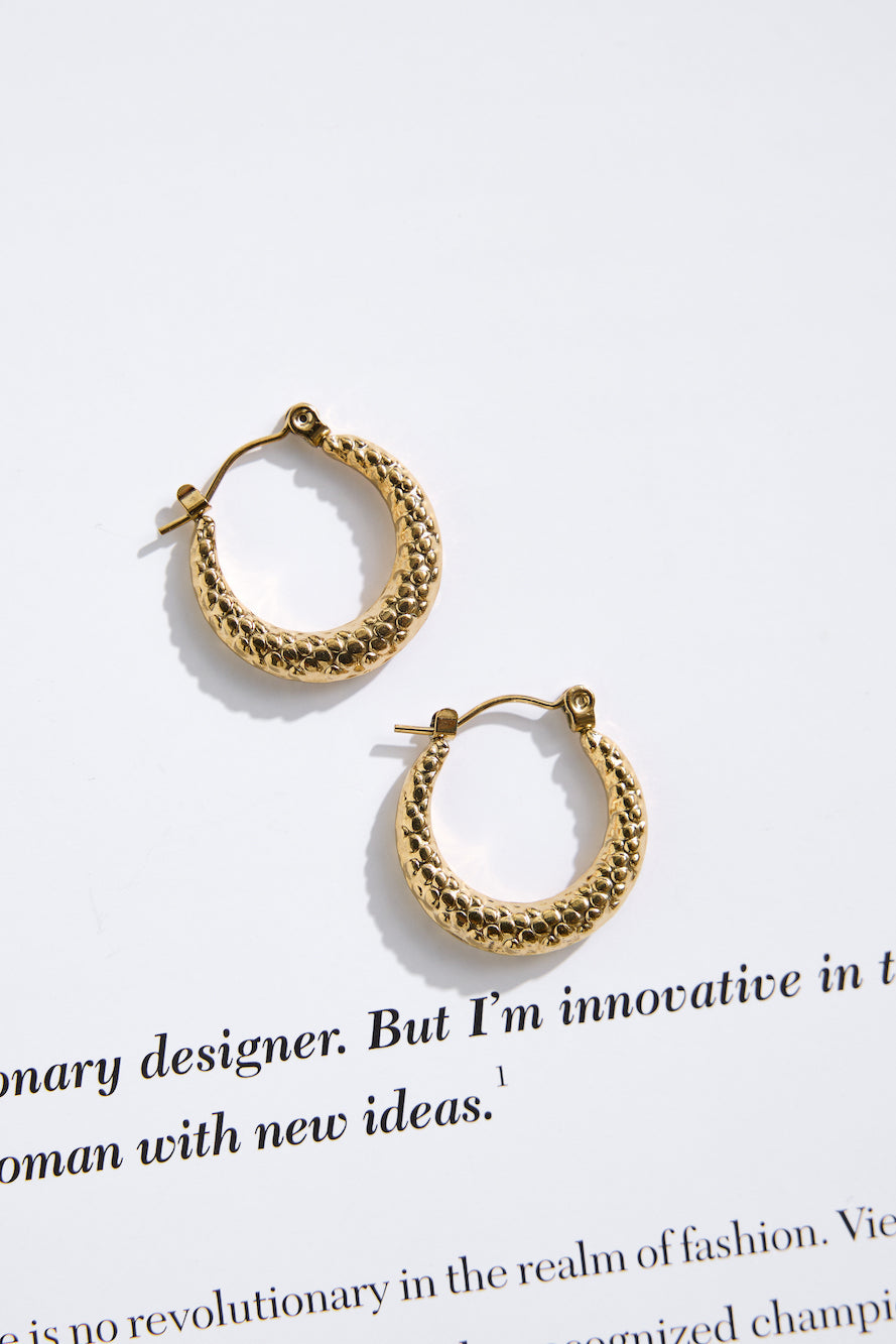 18k Gold Plated Ashanti Hoop Earrings Gold