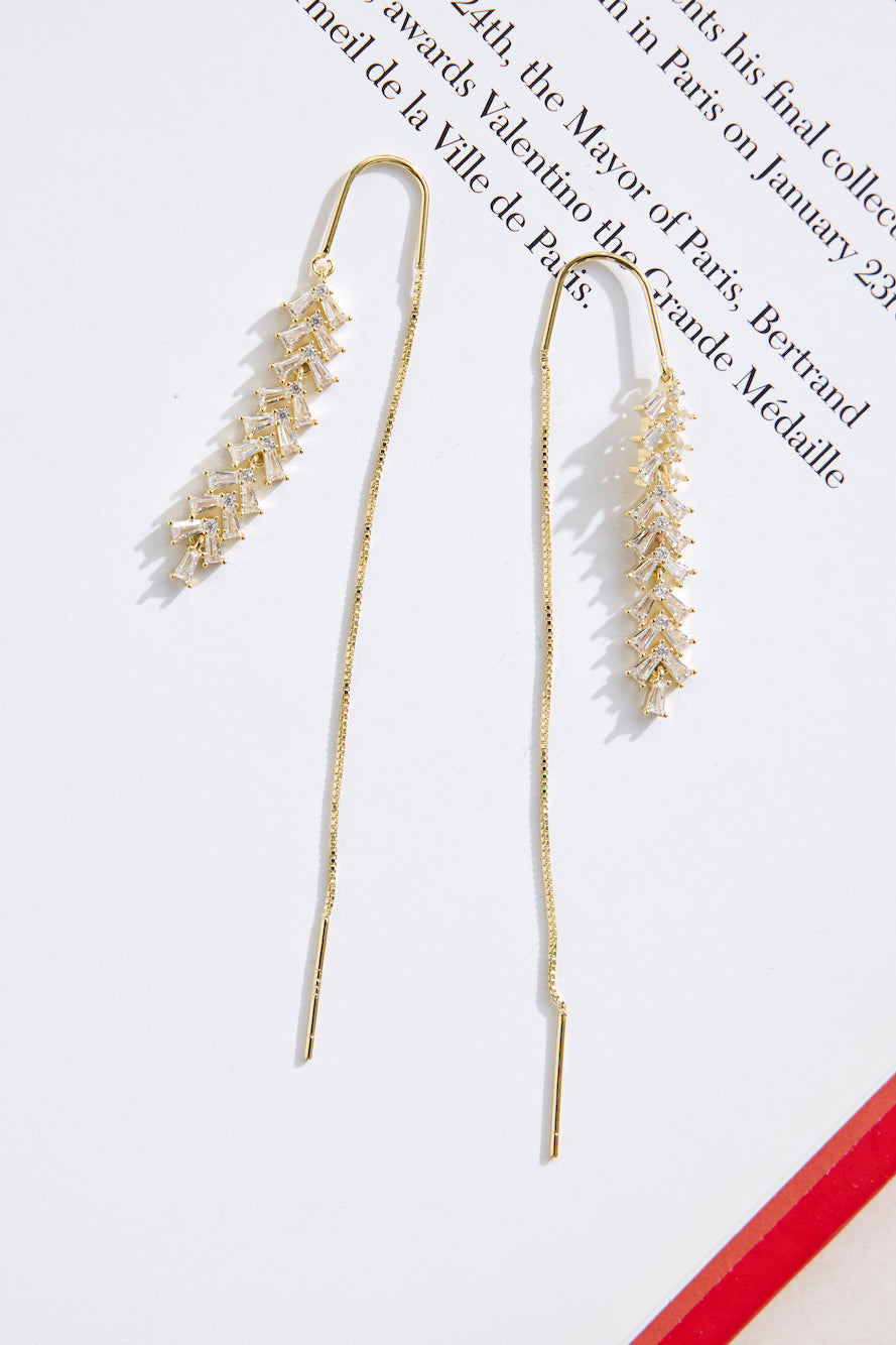 18k Gold Plated Embellish Earrings Gold