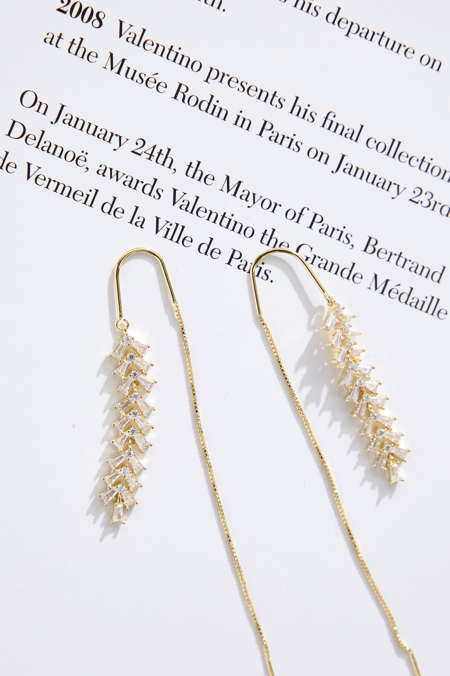 18k Gold Plated Embellish Earrings Gold