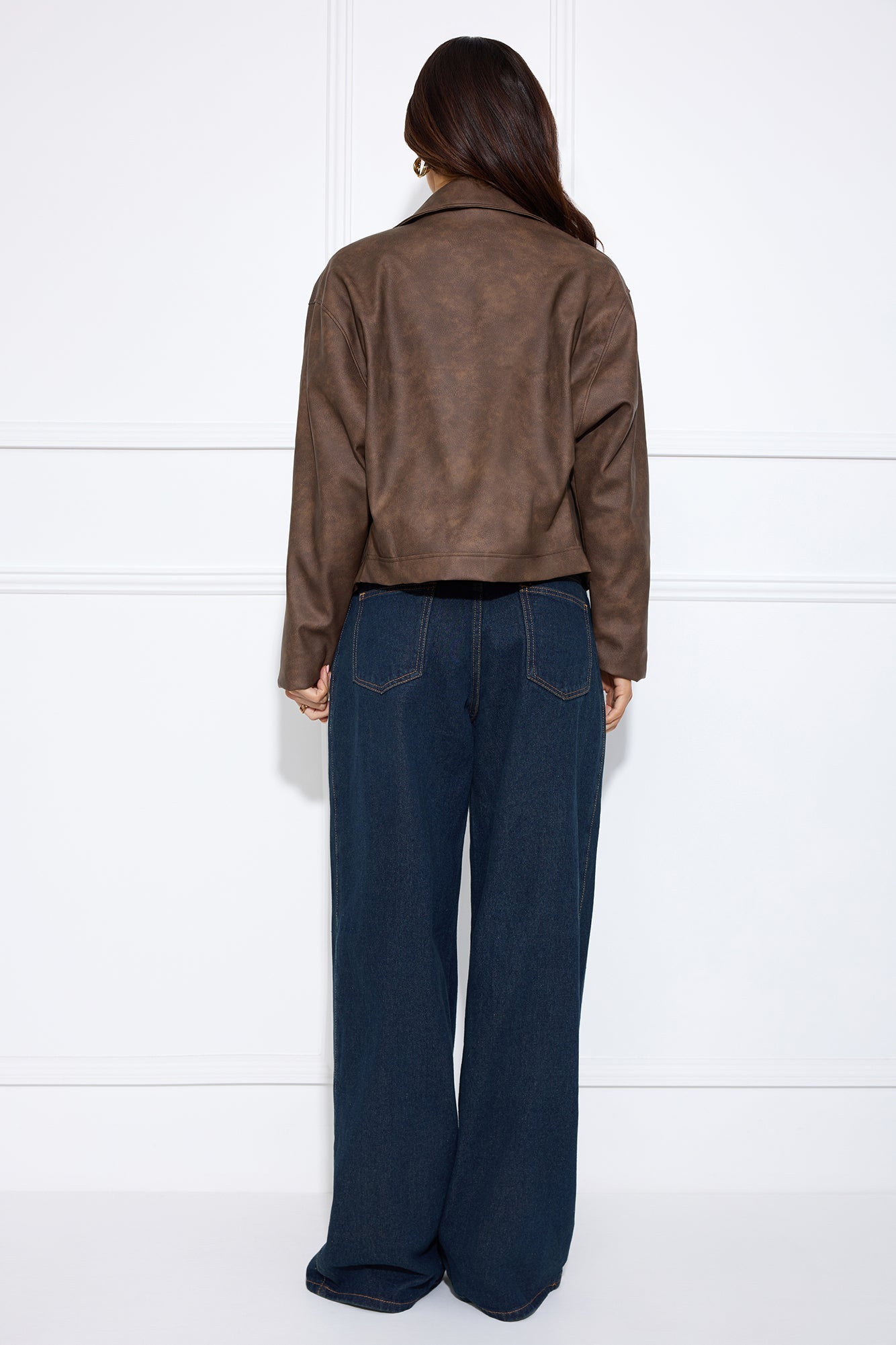 Midnight Rodeo Faux Leather Jacket Brown