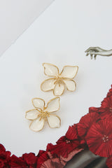 18k Gold Plated Hawaii Flowers Earrings Gold