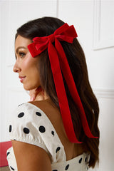 Extravagant Bow Hair Clip Red