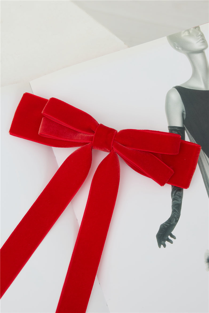 Extravagant Bow Hair Clip Red