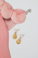 18k Gold Plated Seashell Pearl Earrings Gold