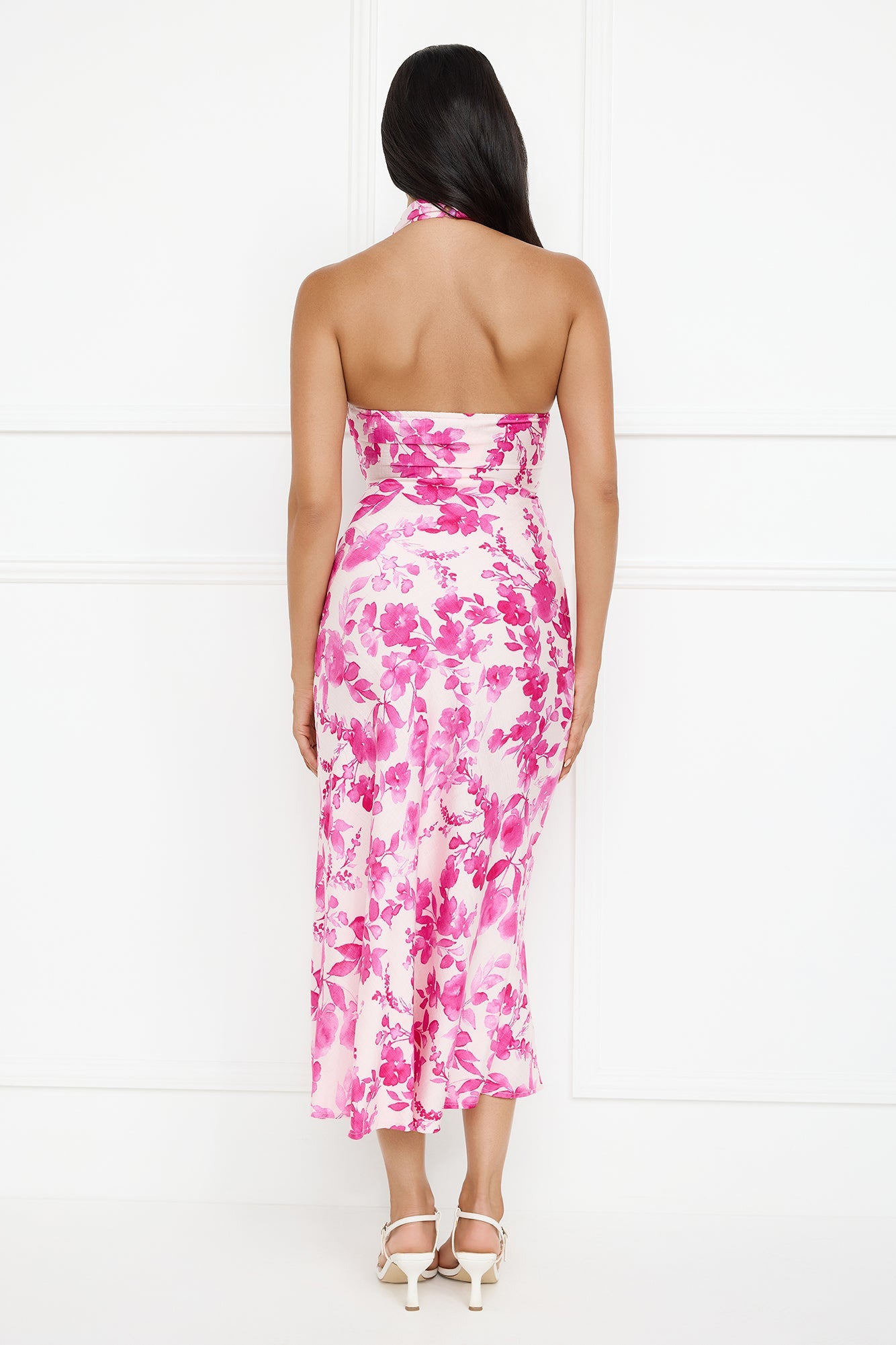 Cupid's Kiss Halter Midi Dress Pink