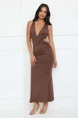 Electric Kiss Maxi Dress Brown