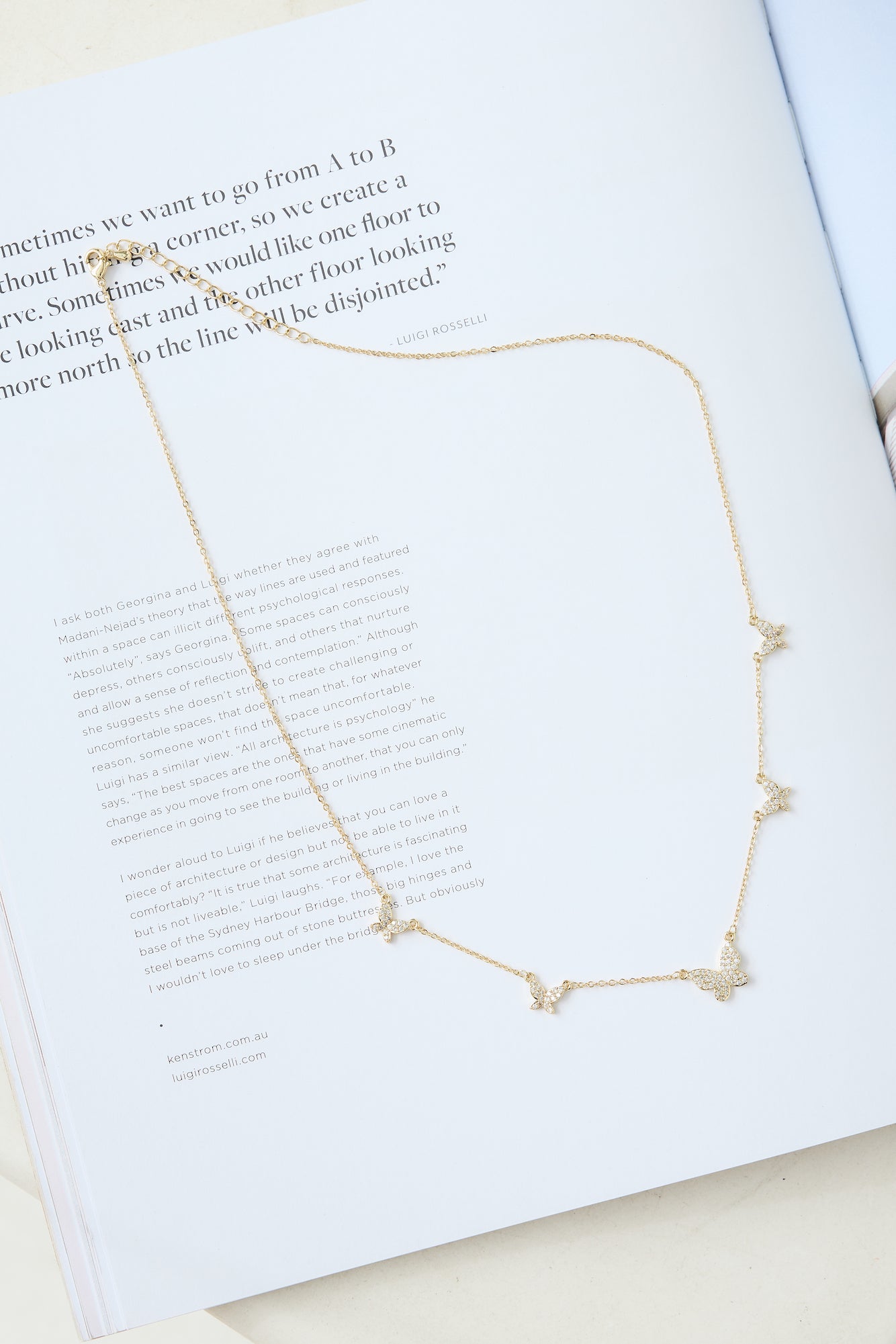 Butterfly Love Necklace Gold