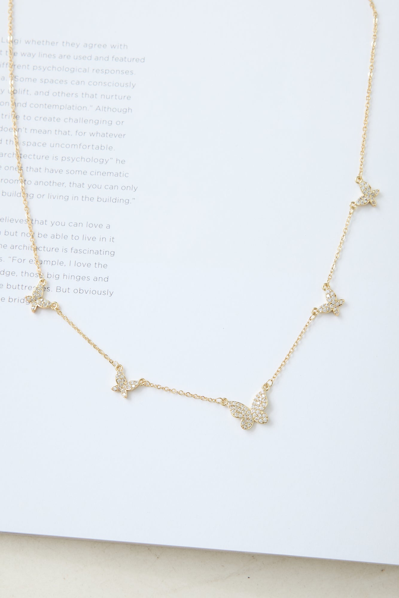 Butterfly Love Necklace Gold