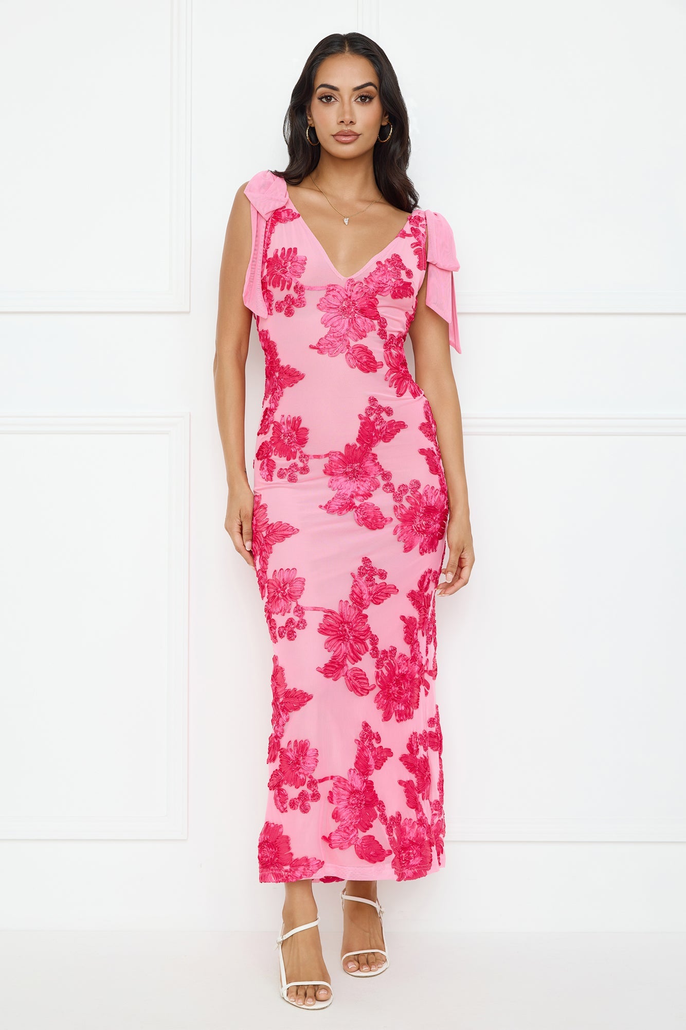 Ambrosia Mesh Maxi Dress Pink