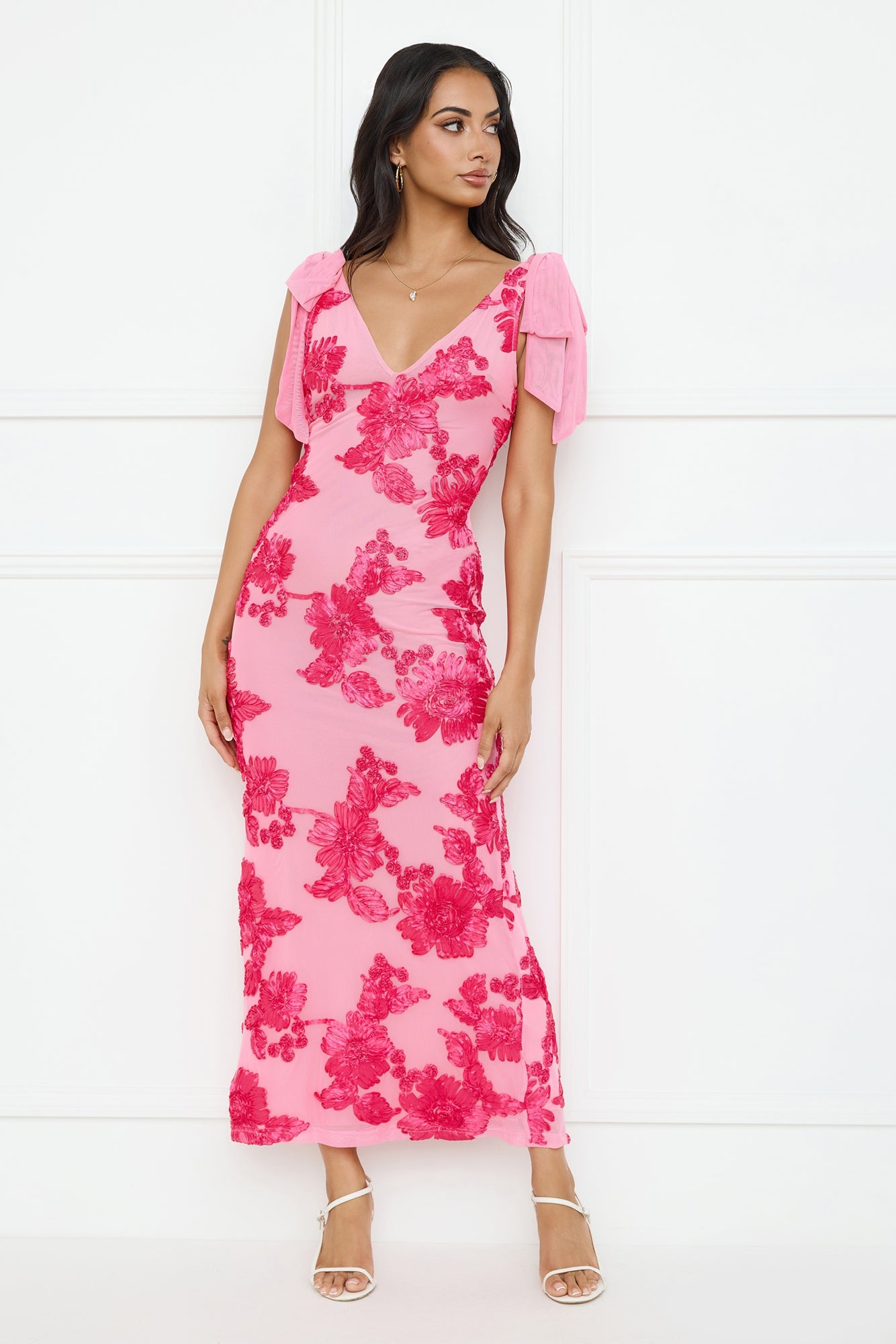 Ambrosia Mesh Maxi Dress Pink