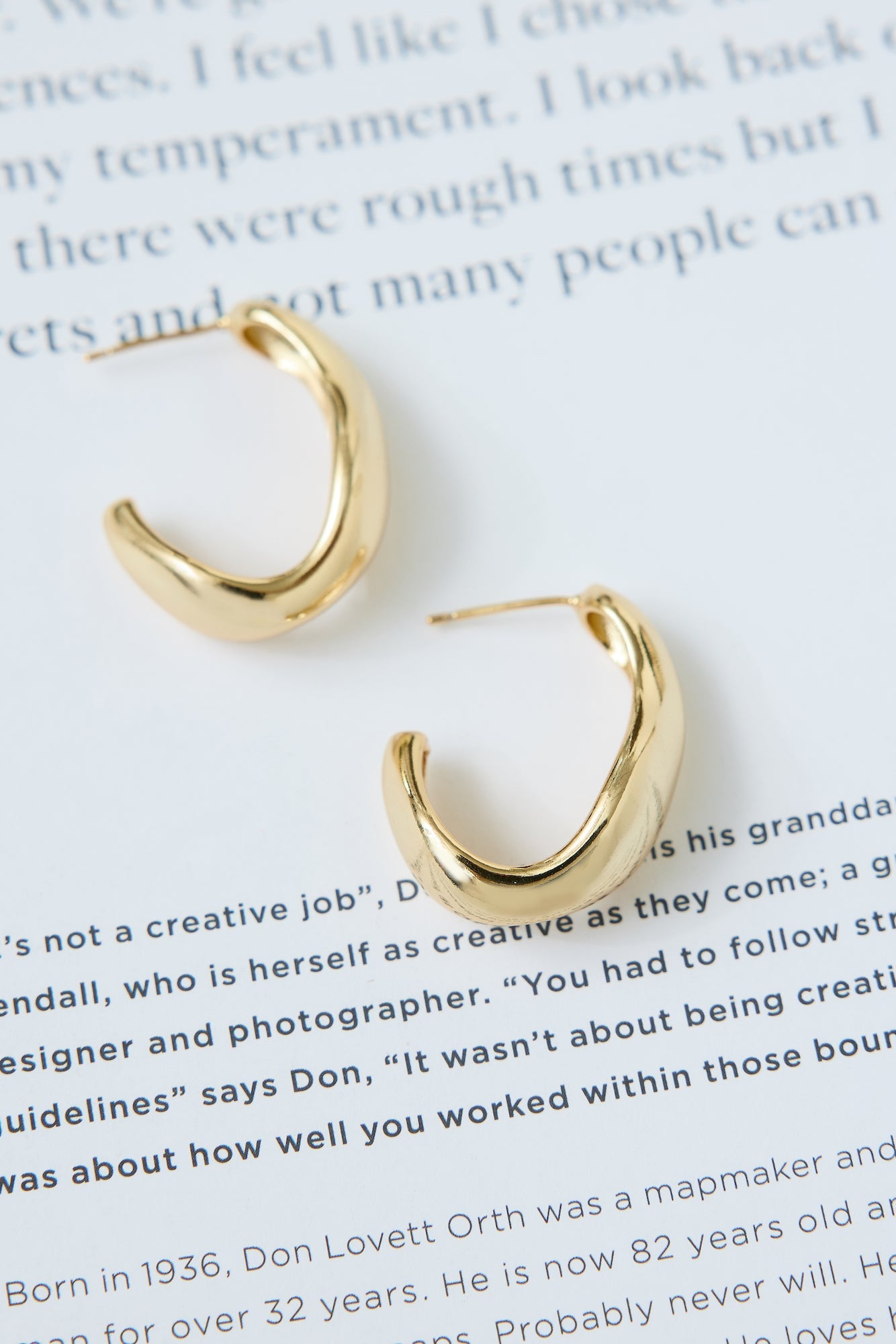 18k Gold Plated Silhouette Earrings Gold