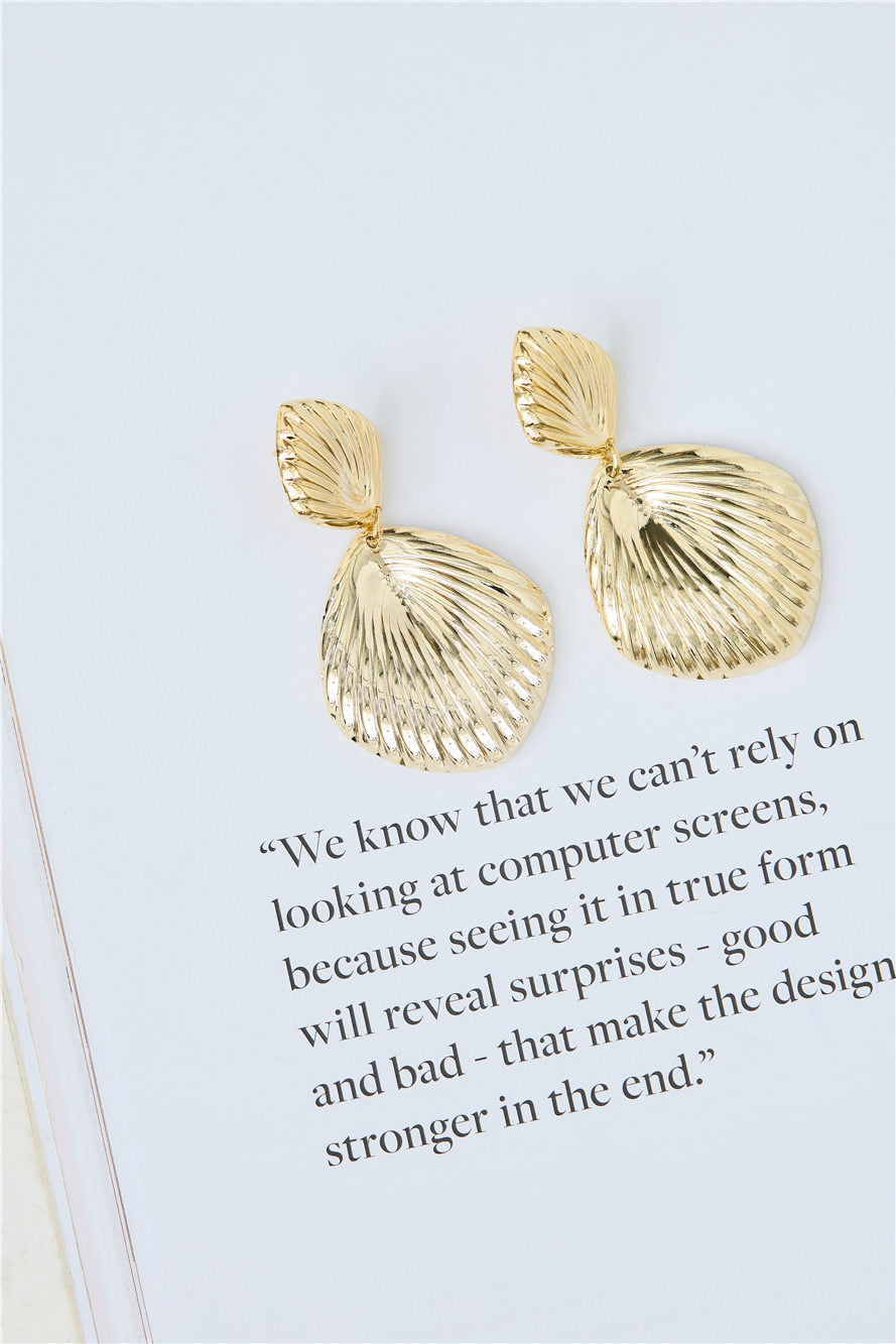 18k Gold Plated Shells Earrings Gold