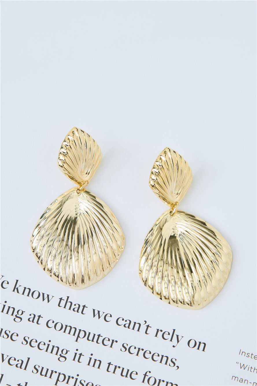 18k Gold Plated Shells Earrings Gold