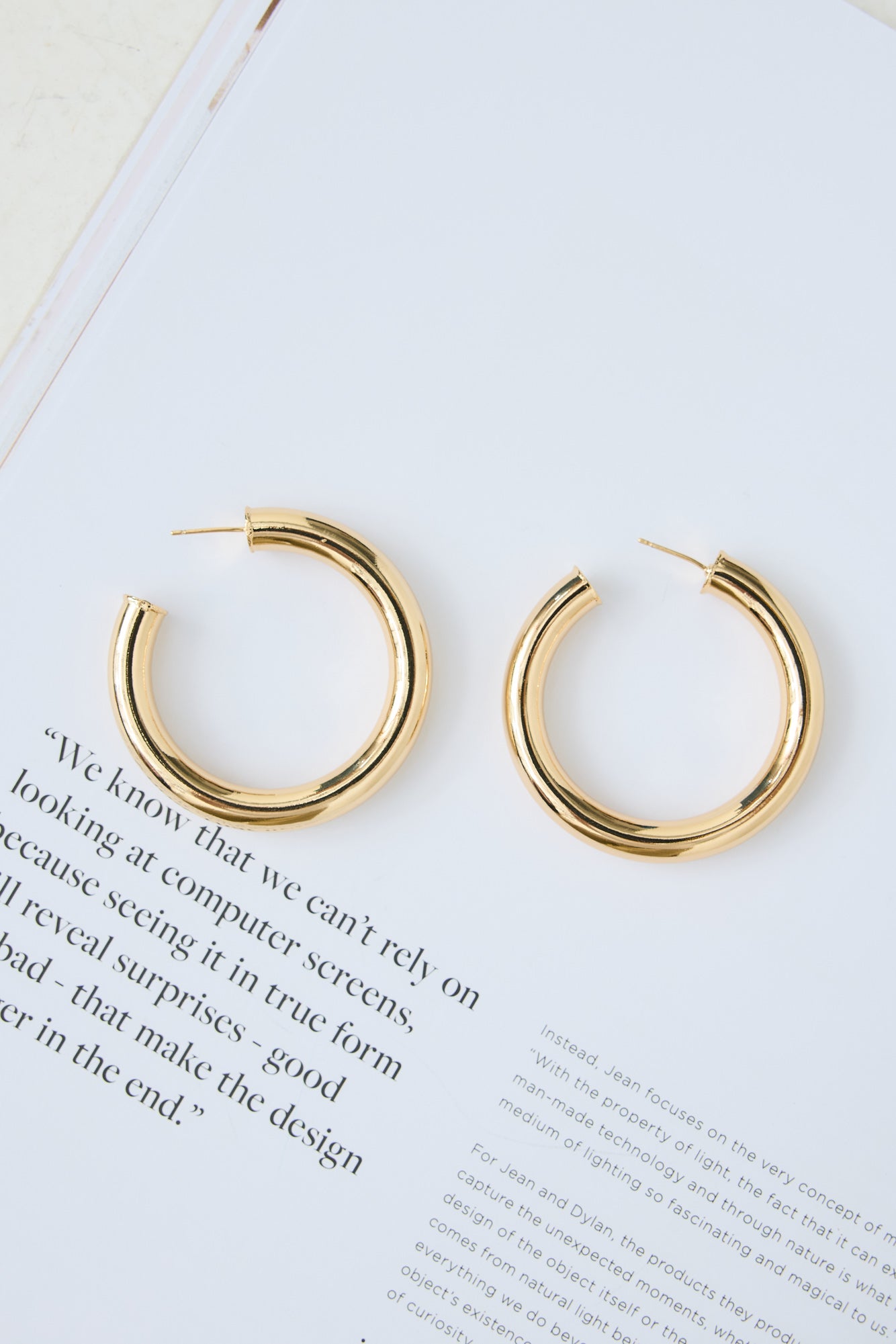 Fake It Till You Make It Hoop Earrings Gold