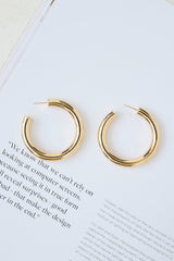 Fake It Till You Make It Hoop Earrings Gold